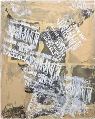 Josh Smith, Untitled No. 2, 2005, pastel and acrylic on paper collage on board
