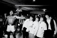Chris Smith, Ali and The Beatles, 1964, Gelatin silver print, printed later, mounted