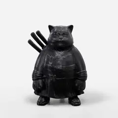 Hiro Ando, SamuraiCat DiamondsStrass Black, 2008, rhinestone on resin