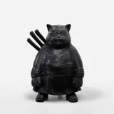 Hiro Ando, SamuraiCat DiamondsStrass Black, 2008, rhinestone on resin