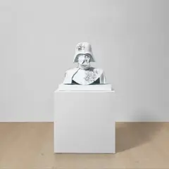 Daniel Arsham, Darth Vader: Blue Calcite Crystallized Bust, 2023, plaster, blue calcite, quartz and selenite hydrostone