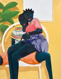 Adjei Tawiah, White Window, 2021, sponge cloth and oil on canvas