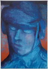 Alex Foxton, Enemy (Indigo), 2020, oil and oilstick on canvas