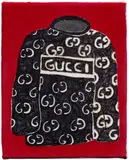 Travis Fish, Gucci, 2020, acrylic and sharpie on velvet