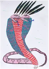 Jordy Kerwick, Paper 10, 2021, felt-tip pen and oil pastel on paper