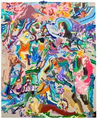 Cindy Phenix, Pluralist Tolerance of Delicate Topography of Sounds, Resonances, Echoes and Voices, 2023, oil on linen