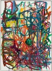 Aaron Garber-Maikovska, Little Pearl, 2020, ink and oil on fluted polyboard, in artist's frame