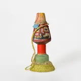 Milo Matthieu, The Fruit Salesman, 2021, rattan, wood and paint on ceramic