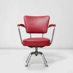 Gio Ponti, Swivel chair, designed for the Montecatini S.A. offices, Milan, 1936, aluminum, vinyl and painted metal nail heads