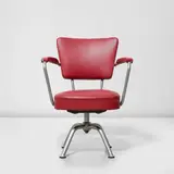 Gio Ponti, Swivel chair, designed for the Montecatini S.A. offices, Milan, 1936, aluminum, vinyl and painted metal nail heads