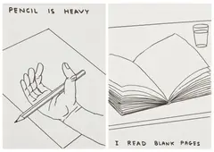 David Shrigley, Two works: (i-ii) Untitled, 2018, (i) ink on paper (ii) ink on paper