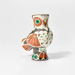 Pablo Picasso, Chouette (Wood-Owl) (A.R. 543), 1968, White earthenware turned vase painted in colours, engraved and with partial brushed glaze