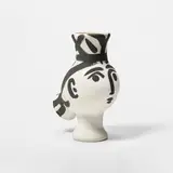 Chouette femme (Wood-Owl Woman) (A.R. 119) by Pablo Picasso, 1951, White earthenware turned vase painted in black with partial brushed glaze, sold Jan 2026