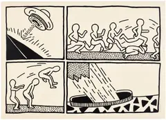 Keith Haring, The Blueprint Drawings: print 3 (L. p. 176), 1990, Screenprint, on Arches Cover paper, with full margins