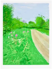 David Hockney, The Arrival of Spring in Woldgate, East Yorkshire in 2011 (twenty eleven) – 26 April, 2011, iPad drawing in colours, printed on wove paper, with full margins