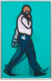 Julian Opie, Detective, from Walking in London 1 (C. 259), 2013, Lenticular acrylic panel comprised of four inkjet prints in colours, printed directly onto 20 lpi lenticular animating lenses, mounted to Dibond (as issued)