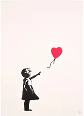 Girl with Balloon by Banksy, 2004, Screenprint in colours, on wove paper, with full margins, sold Jan 2026