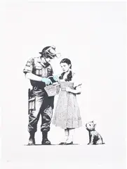 Stop & Search by Banksy, 2007, Screenprint in colours, on Arches 88 paper, with full margins, sold Jan 2026