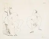 Pablo Picasso, Degas, les mains dans les poches, et deux filles (Degas, Hands in His Pockets, and Two Girls), plate 106 from Série 156 (Bl. 1961, Ba. 1970), 1971, Etching, on BFK Rives paper, with full margins