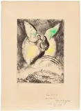 Marc Chagall, L'éternel aura pitié de Jacob (God Will Have Pity on Jacob), plate 94 from The Bible Series (S. 292, see C. Bks. 30), 1958, Etching and aquatint with hand-colouring in watercolour, on Arches paper, with full margins