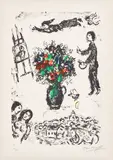 Marc Chagall, Bouquet sur la ville (Bouquet Over the Town) (M. 1009), 1983, Lithograph in colours, on Arches paper, with full margins