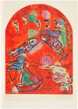 Marc Chagall, La tribu de Zabulon, from Douze maquettes de vitraux pour Jérusalem (The Tribe of Zabulon, from Twelve Maquettes of Stained Glass Windows for Jerusalem), by Charles Sorlier (M. & S. 16), 1964, Lithograph in colours, on Arches paper, with full margins