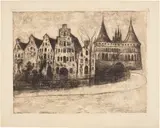Edvard Munch, Lübeck (W. 227, S. 195), 1903, Etching and aquatint, on cream wove paper, with full margins