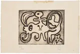 Joan Miró, Femme et oiseau devant la lune (Woman and Bird in Front of the Moon), from Laurels Number One (D. 51)
