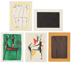Marino Marini, Group of five lithographs (G. L47; L67; L69; L71; L72), 1954; 1956; 1957, Five lithographs in colours, on various papers, the full sheets