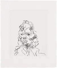 Frank Auerbach, Catherine, from Seven Portraits (H. 17), 1989, Etching, on Somerset paper, with full margins