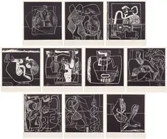 Le Corbusier, La mer est toujours présente (The Sea is Always Present), 1962, The complete set of ten lithographs, on Arches paper, with full margins, the sheets loose (as issued), with title page, table of contents and colophon, all contained in the original green cloth-covered portfolio