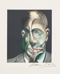 Portrait of Michel Leiris, from Miroir de la tauromachie (Mirror of the Bullfight) (S. 30, see T. 37) by Francis Bacon, 1990, Lithograph in colours, on Arches paper, the folded sheet trimmed, sold Jan 2026