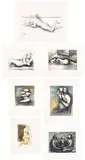 Henry Moore, Mother and Child: seven plates (C. 682; 685; 687; 689; 695; 696; 699), 1983, Seven etching and aquatints (two with drypoint), seven in colours, on Arches paper, with full margins