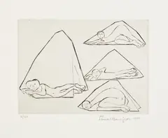 Fear, from 11 Drypoints (MoMA 64) by Louise Bourgeois, 2000, Drypoint, on Hahnemühle paper, with full margins, sold Jan 2026