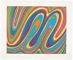 Sol LeWitt, Irregular Wavy Bands (K. 1996.10), 1996, Screenprint in colours, on Awa Kozo paper, with full margins