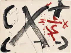 Antoni Tàpies, Gran X, from Negre i Roig (Large X, from Black and Red) (G. 615), 1976, Etching and aquatint in colours with embossing, on Guarro paper, the full sheet