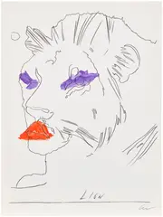 Lion by Andy Warhol, 1975, Offset lithograph in colours, on wove paper, the full sheet, sold Jan 2026