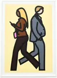 Julian Opie, New York Couple 5, from New York Couples, 2019, Screenprint in colours with inkjet printing and collage, on Canson Conservation board, with full margins