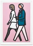 Julian Opie, New York Couple 7, from New York Couples, 2019, Screenprint and inkjet in colours with collage relief, on Canson Conservation Board, with full margins