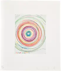 Beautiful Exotic Stretching Etchy Spinning Void Etching, from Stützmappe by Damien Hirst, 1995, Etching in colours, on wove paper, with full margins, sold Jan 2026