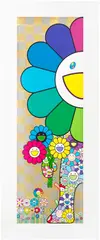 Stand Up by Takashi Murakami, 2021, Screenprint in colours with cold-stamped gold and silver foil, on wove paper, with full margins, sold Jan 2026