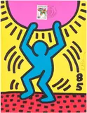 Keith Haring, International Youth Year (L. pp. 36-37), 1985, Lithograph in colours, on Arches paper, the full sheet