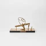 Salvador Dalí, Le mannequin javanais (The Javanese Mannequin) (D. 318), 1969, Bronze sculpture with gold patina on black marble base