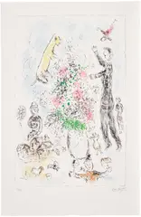Marc Chagall, Les lilas (The Lilacs) (M. 975), 1980, Lithograph in colours, on Arches paper, with full margins