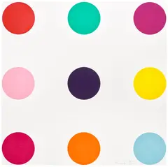 Damien Hirst, Tryptophan, from 12 Woodcut Spots, 2010, Woodcut in colours, on Somerset paper, the full sheet