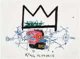 Jean-Michel Basquiat, King Alphonso, 1982-83/2025, Screenprint in colours, on Somerset Velvet paper, the full sheet