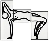 Julian Opie, This is Shahnoza in 3 Parts (1) (C. 127), 2008, Flocking adhesive screenprinted on 3mm white Plexiglas acrylic, with hand-flocked black nylon, in three panels