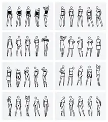 Julian Opie, Bijou Gets Undressed (C. 50-57), 2004, The complete set of eight screenprints, on Fedrigoni Sirio paper, with full margins
