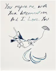 Tracey Emin, Birds 2012, 2011, Lithograph in blue, on Somerset paper, the full sheet