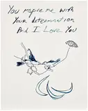 Tracey Emin, Birds 2012, 2011, Lithograph in blue, on Somerset paper, the full sheet